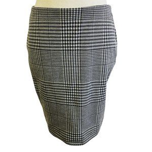 Tahari Women's Career Wear Black Glen Plaid Pencil Skirt Size Small
